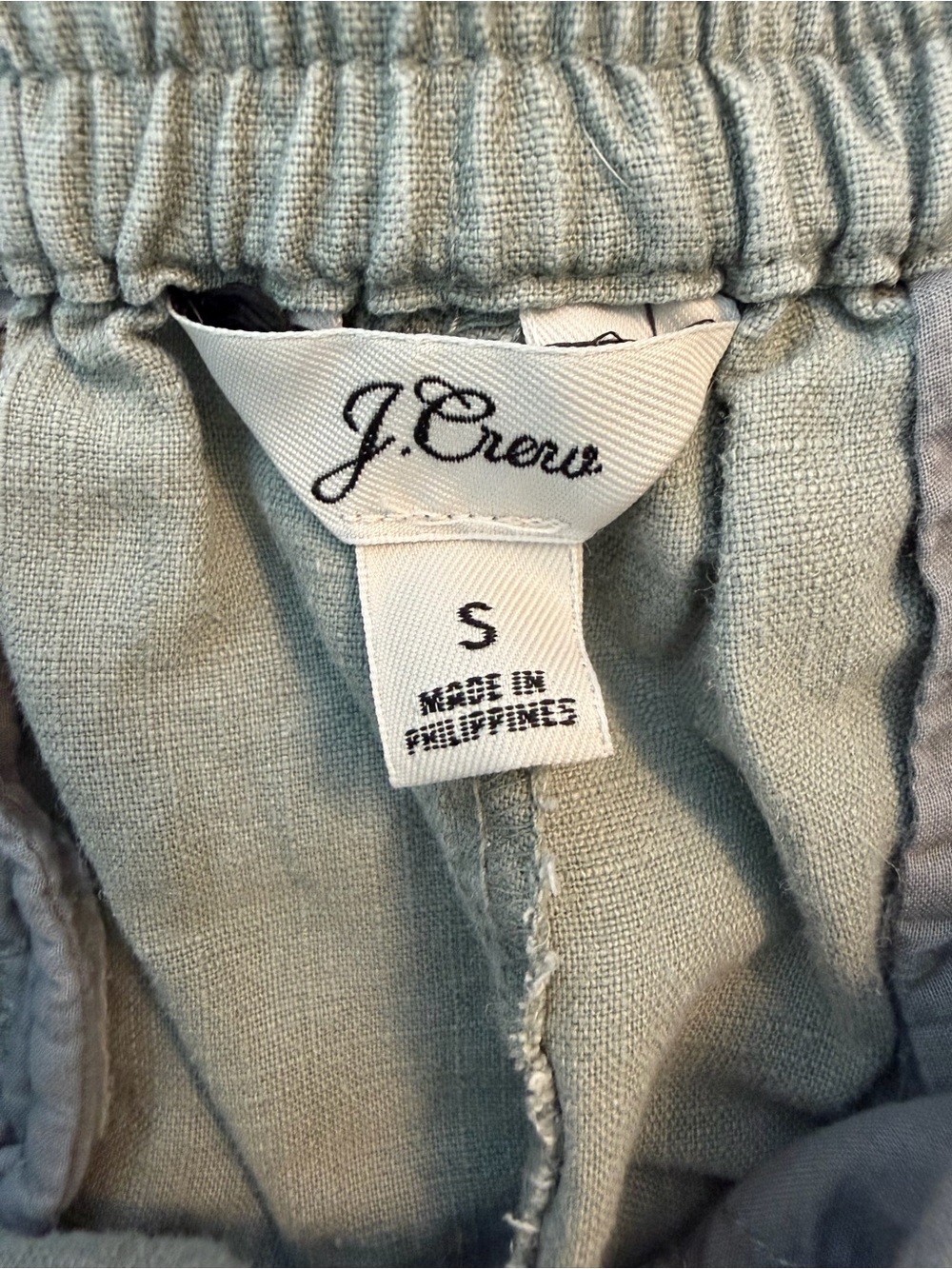 J. Crew Sage Green Tie Waist Seaside Shorts - Picture 2 of 4